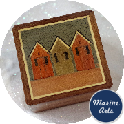 9634 - "Secret" Marquetry Beach Hut Box - Small